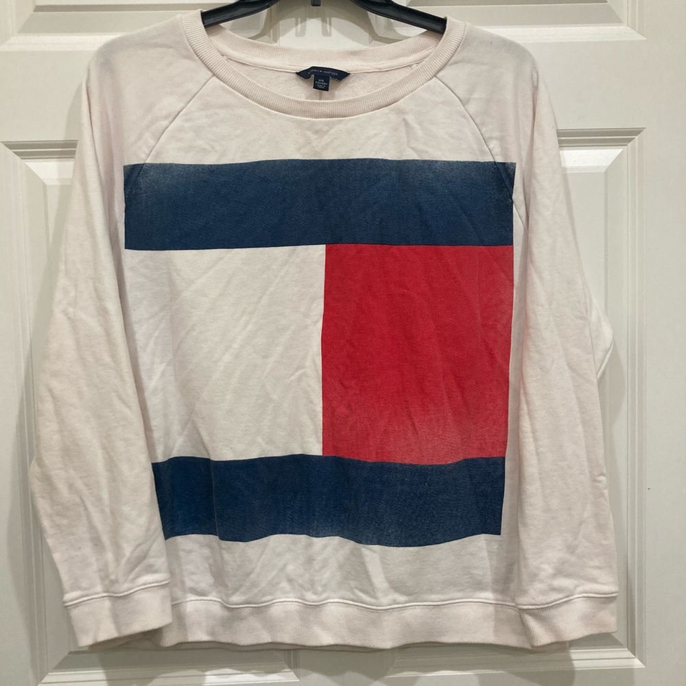 Tommy Hilfiger XXL logo white sweatshirt